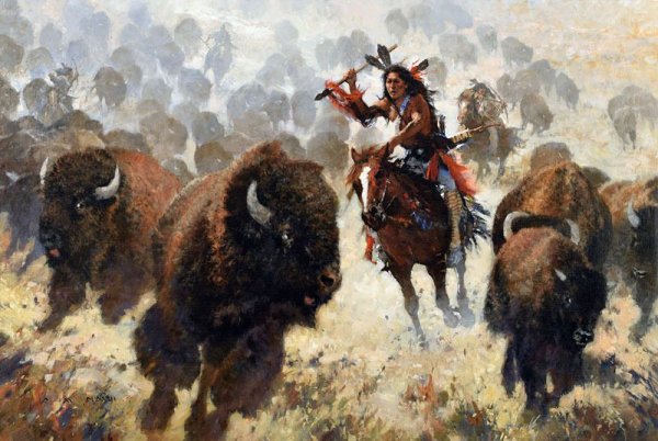 Охота индейцев на бизонов
