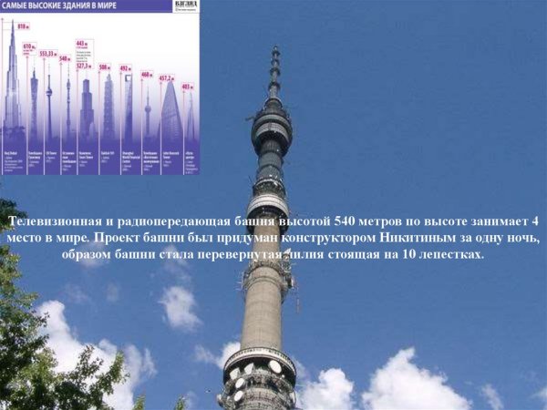 Останкинская телебашня 540 метров