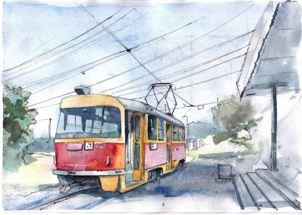 Трамвай для рисования