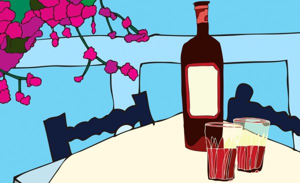 Арт с вином минималистичный