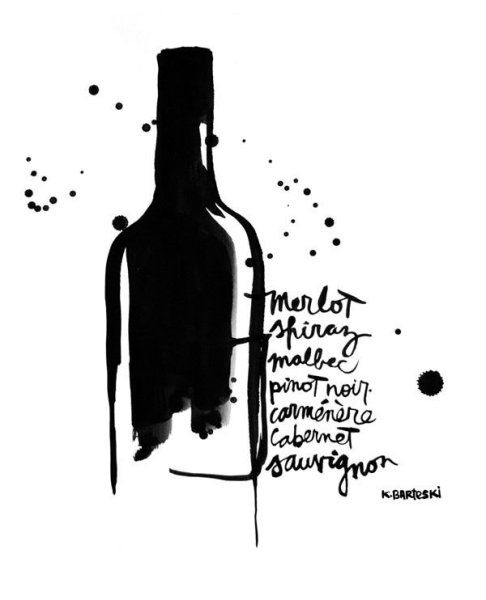 Леттеринг вино