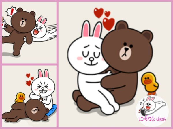 Стикеры line Cony and Brown