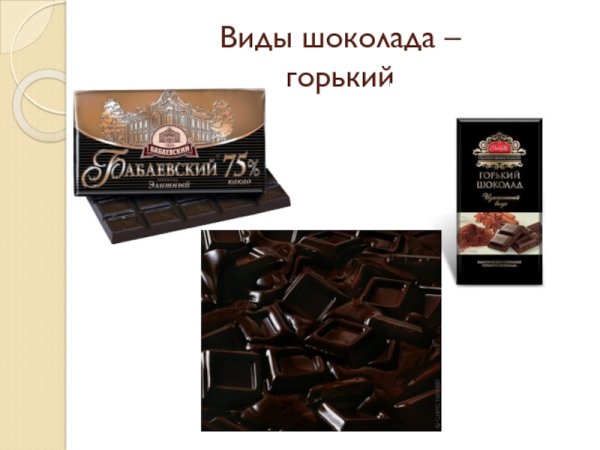 Горький шоколад виды