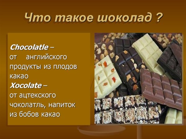 Шоколад для презентации