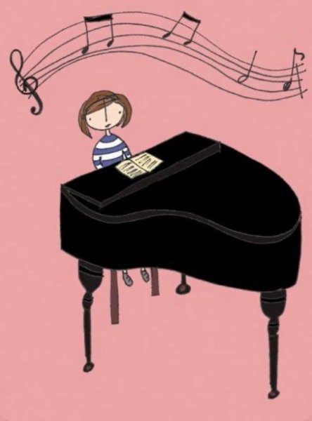 Пианистка за роялем с днем рождения