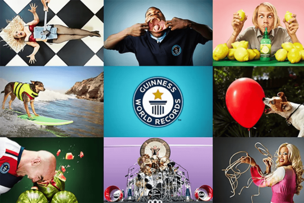 Коллаж книга рекордов Гиннесса