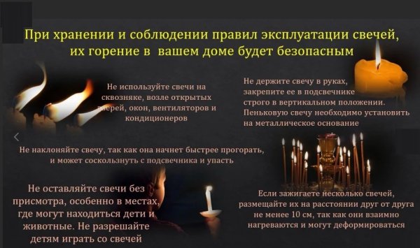 Правила пользования свечами
