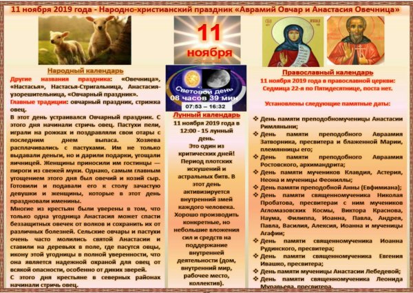 11 Ноября праздник народный календарь