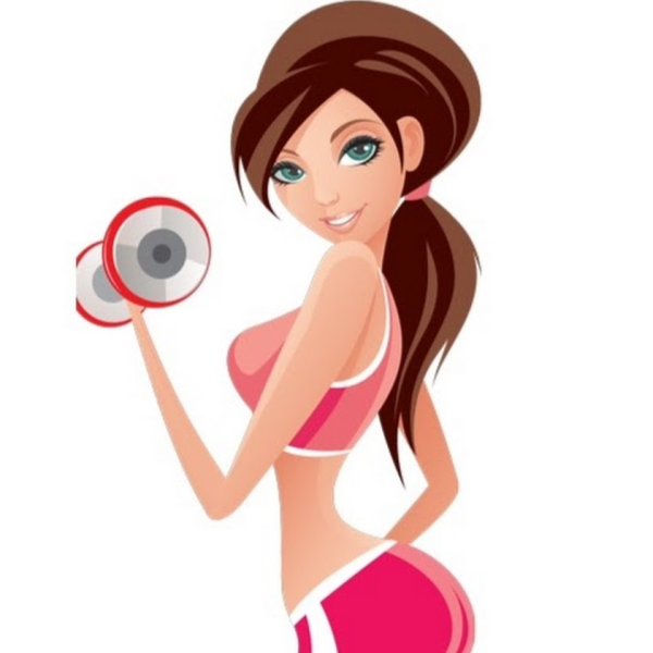 Мультяшная фитнес девушка