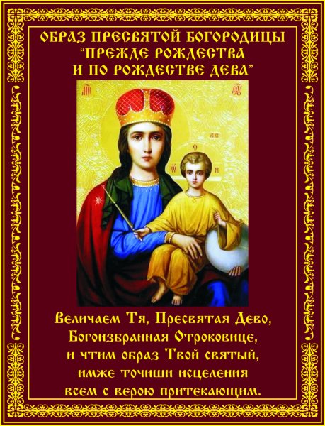 Прежде Рождества и по Рождестве Дева икона Божией матери