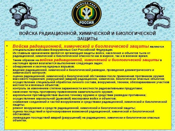 Структура войск РХБ защиты