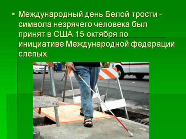 Международный день белой трости день слепых