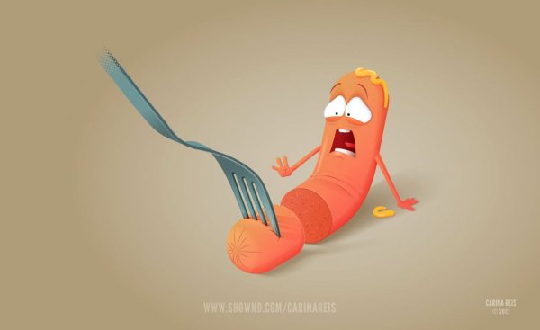 Смешная сосиска