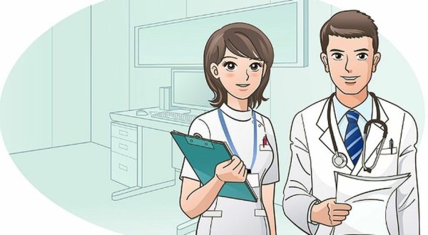 Медработник и пациент рисунок