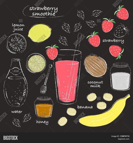Молочные коктейли на меловой доске