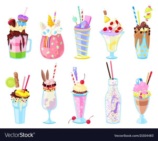 Молочные коктейли вектор