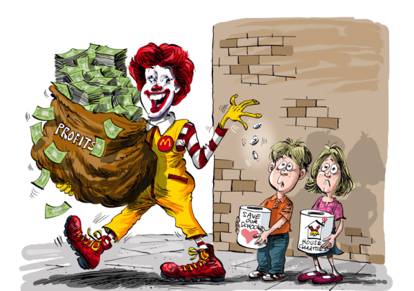 Рональд Макдональд карикатура