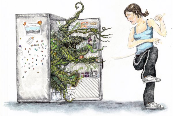 Выброшенный холодильник