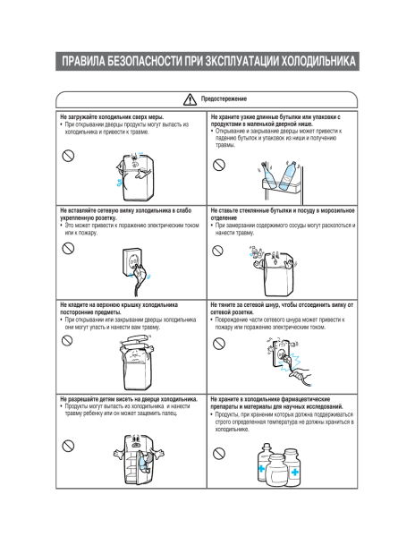 Инструкция по пользованию холодильником