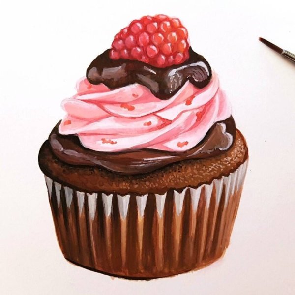Капкейк скетч маркерами