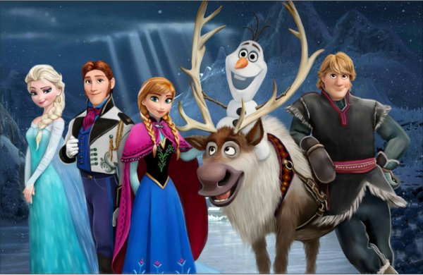 Королева Эльза Холодное сердце принцесса Анна и олень Свен