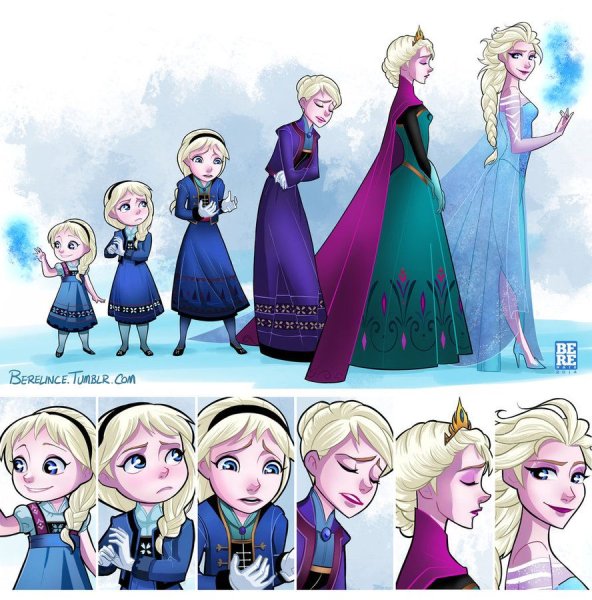 Дисней принцессы Эльза и Анна в детстве