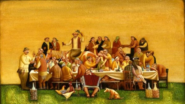 Юрий Абисалов картина дружеское застолье