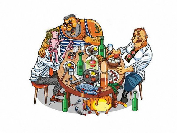 Застолье карикатура