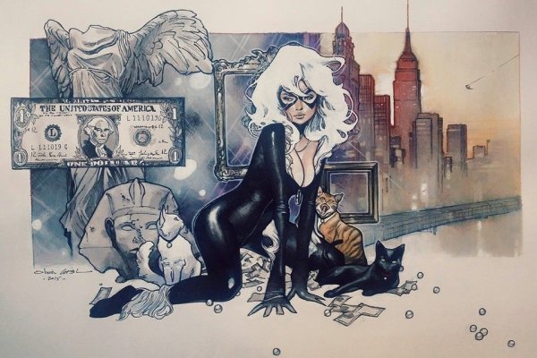 Чёрная кошка Марсель арт