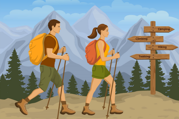 Турист в походе Графика