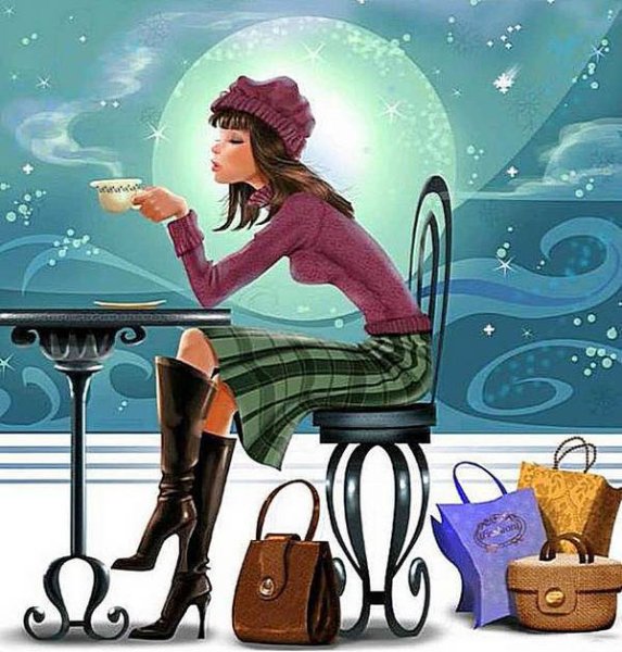 Забавные иллюстрации стильных женщин