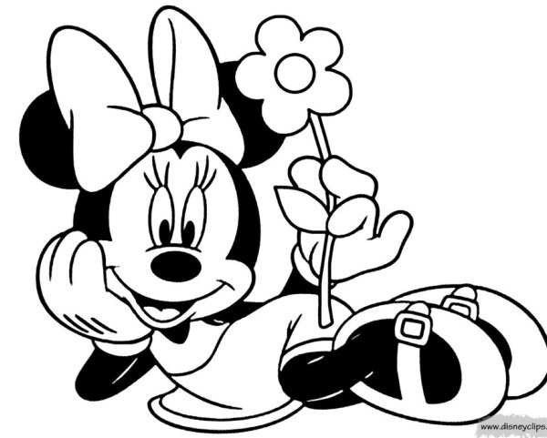 Раскраски Минни на день рождения