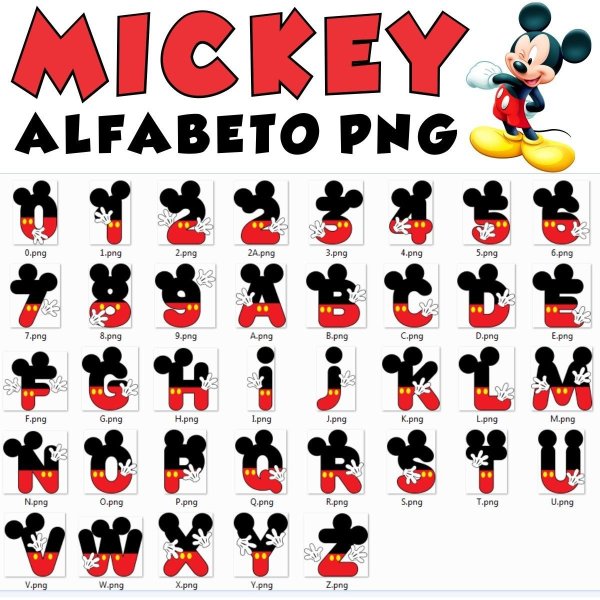 Буквы в стиле Микки Маус