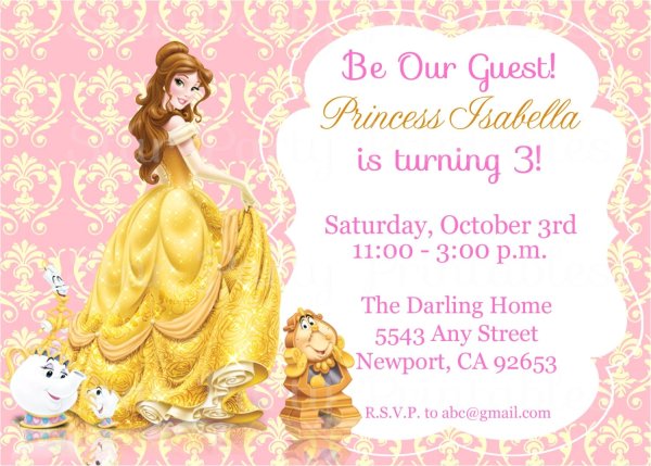 Приглашение на день рождения ребенка принцессы