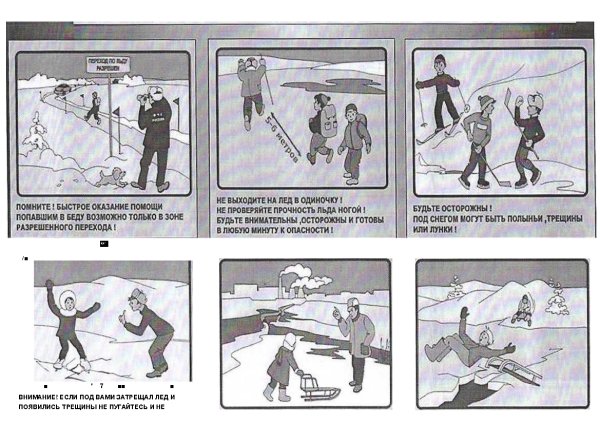 Безопасность на льду раскраска