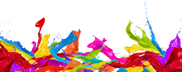 Цветные краски на белом фоне