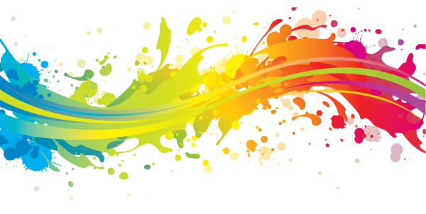 Цветные Кляксы на белом фоне