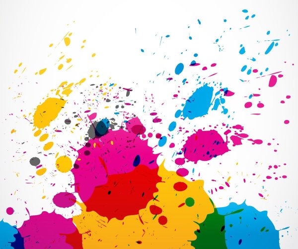 Брызги краски на белом фоне