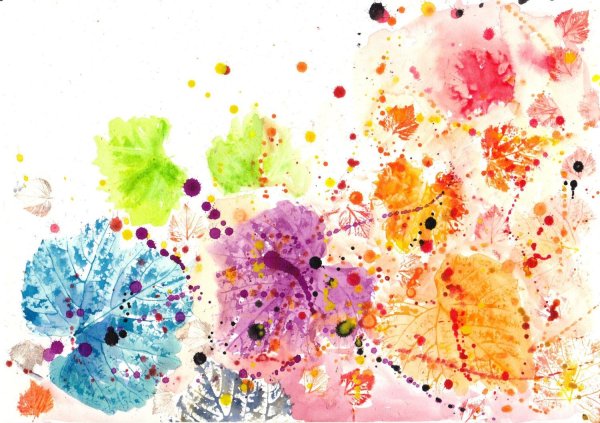 Краски брызги на листе