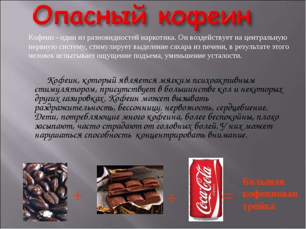 Презентация на тему влияние кофеина на организм человека