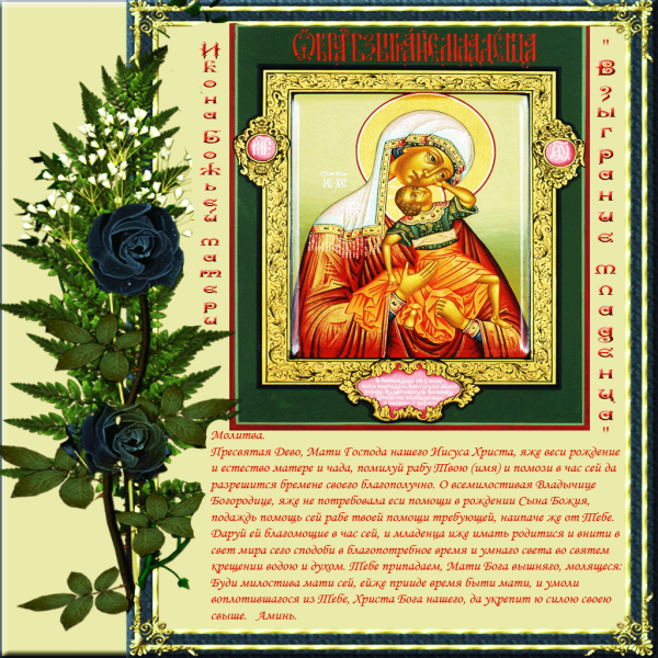 20 Ноября икона Божией матери Взыграние младенца