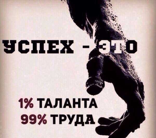 Успех это 1 таланта и 99 труда