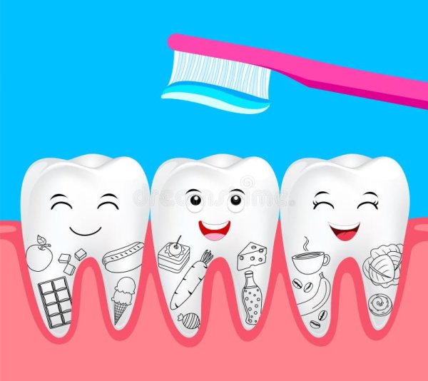 Зубки с зубной щеткой