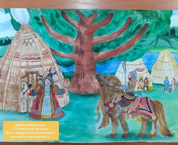 Рисунки детей на тему Олонхо
