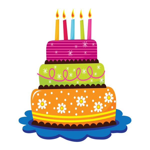 Тортик с днем рождения на прозрачном фоне