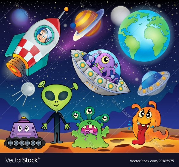 Инопланетяне в космосе для детей