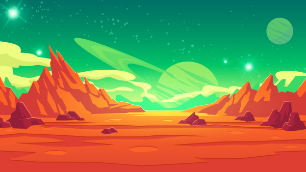 Поверхность Марса мультяшная