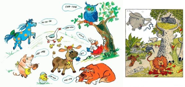 Детские рисунки путаница Чуковского