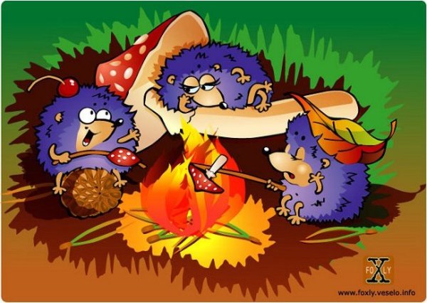 Ежик у костра