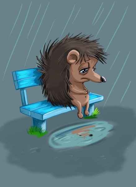 Смешной Ежик на работе